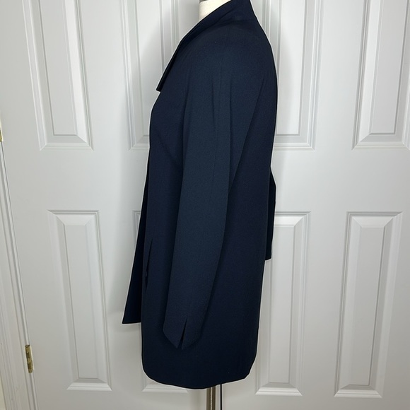 Christian Dior Vintage One Button Long Blazer Jacket Navy Sz4 - Picture 8 of 10